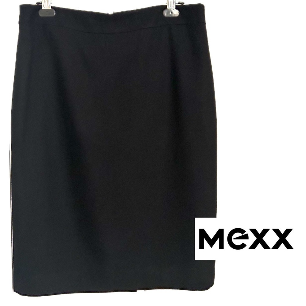 Mexx Metropolitan Classic Black Wool Blend Pencil Skirt Size 10